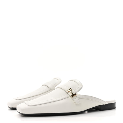 Hermes Calfskin Womens Groupie Mules 35.5 White 3 of 10