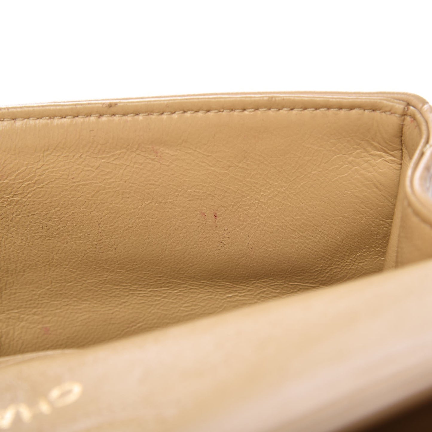 Lambskin Quilted Small Double Flap Beige