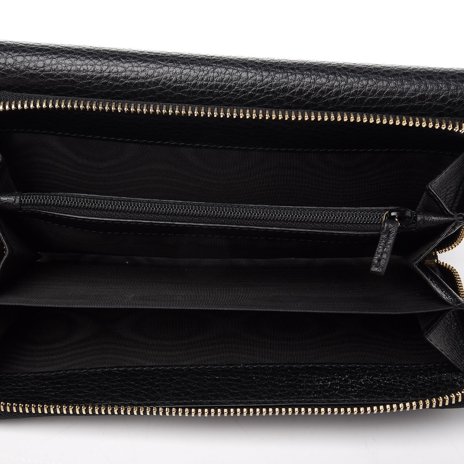 Gucci Dollar Calfskin Interlocking G Continental Wallet Black 6 of 9