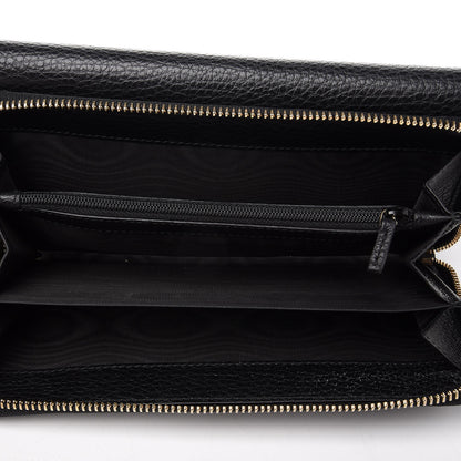 Gucci Dollar Calfskin Interlocking G Continental Wallet Black 6 of 9