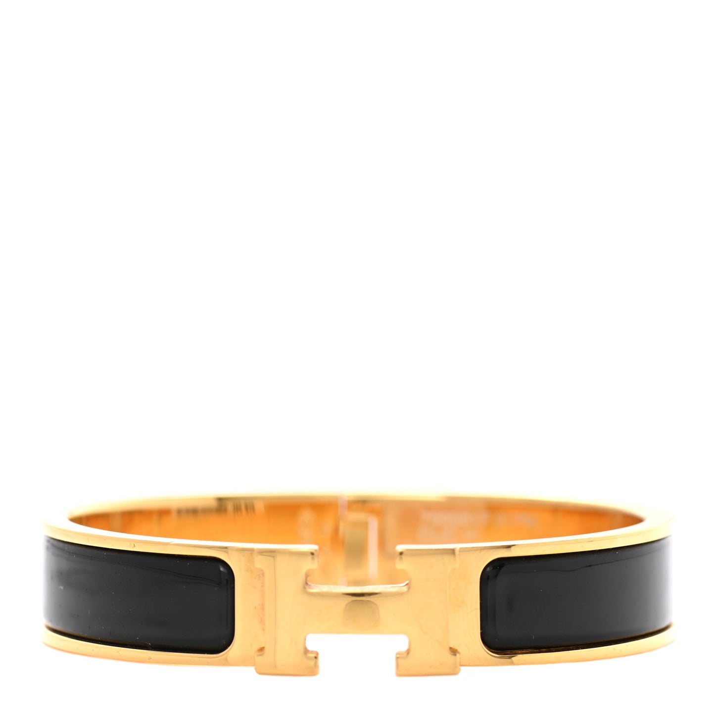Enamel Narrow Clic Clac H Bracelet PM Black