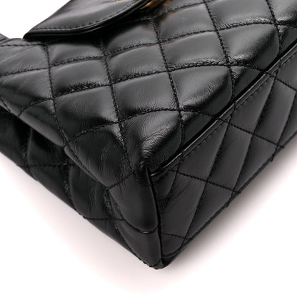 Chanel Shiny Aged Calfskin Quilted Nano Kelly Shopper Black 9 of 11