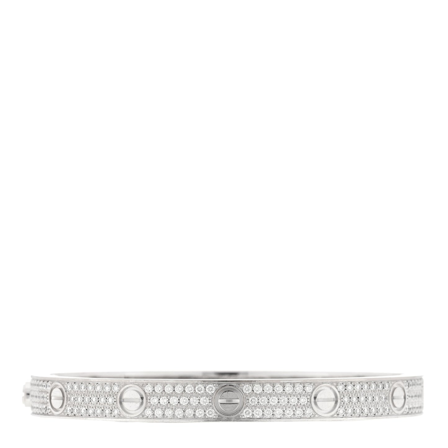 18K White Gold Diamond LOVE Paved Bracelet 18