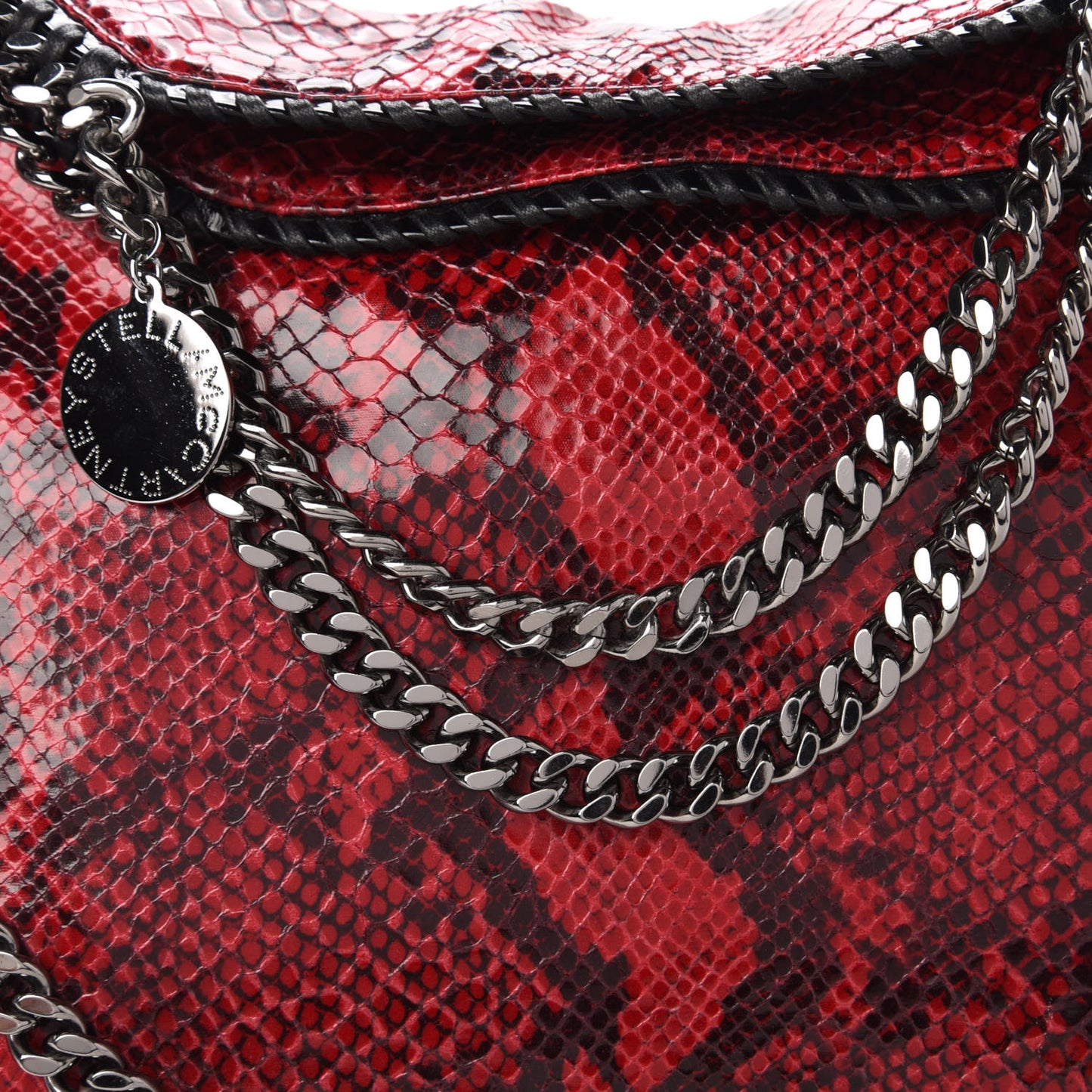 Eco Python Falabella Fold Over Tote Red