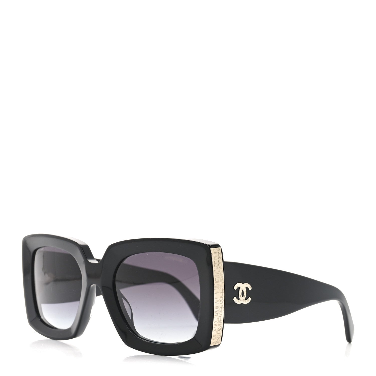 Chanel Acetate Rectangle Sunglasses 5435-A Black 1 of 7