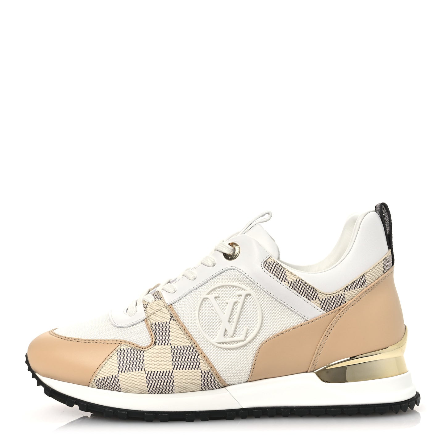Calfskin Damier Azur Run Away Sneakers 37 White