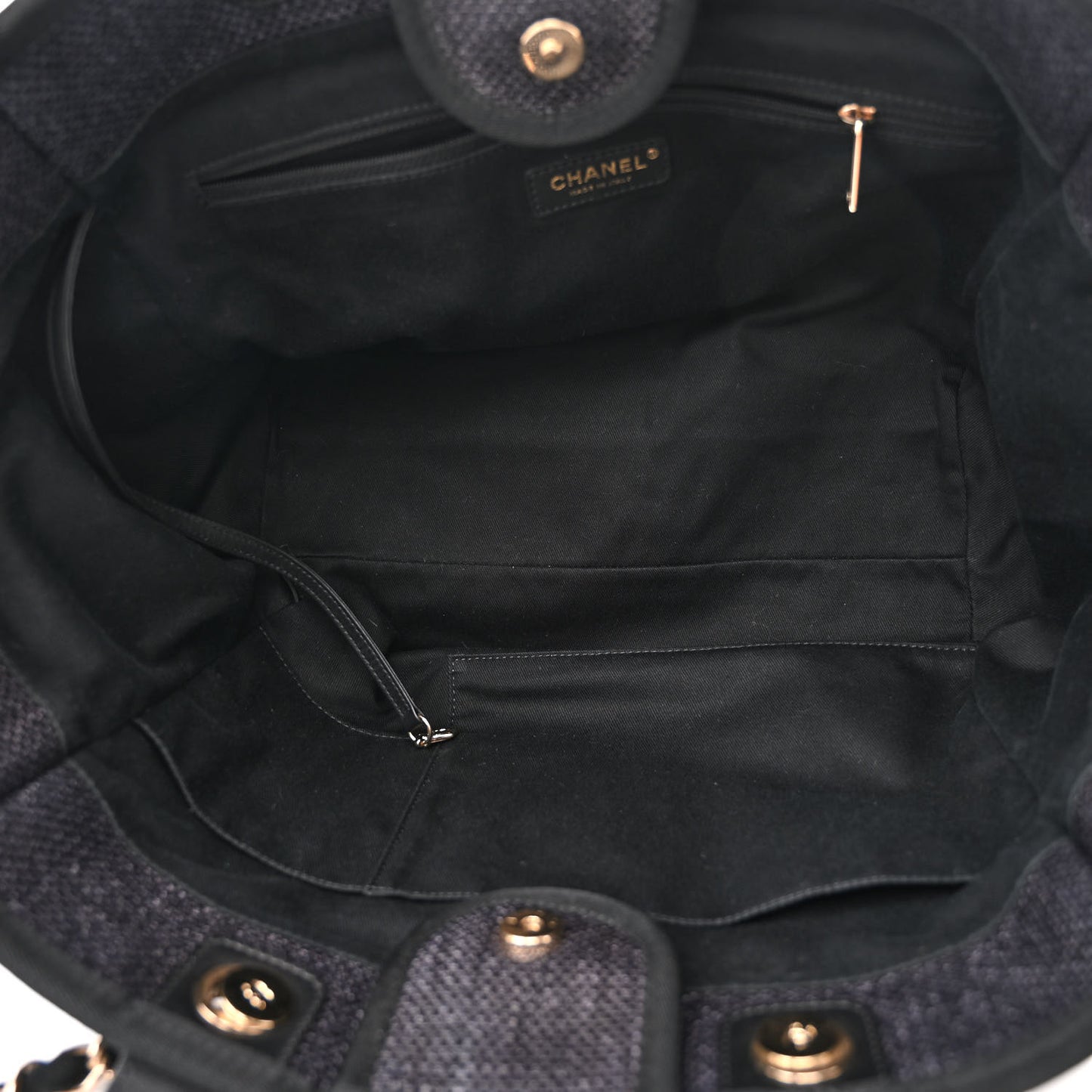 Woven Straw Raffia Medium Deauville Black