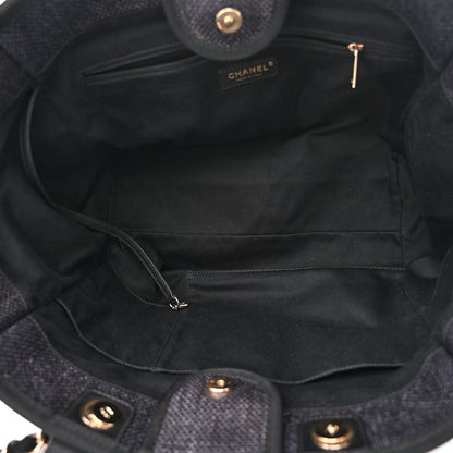 Chanel Woven Straw Raffia Medium Deauville Black 4 of 10