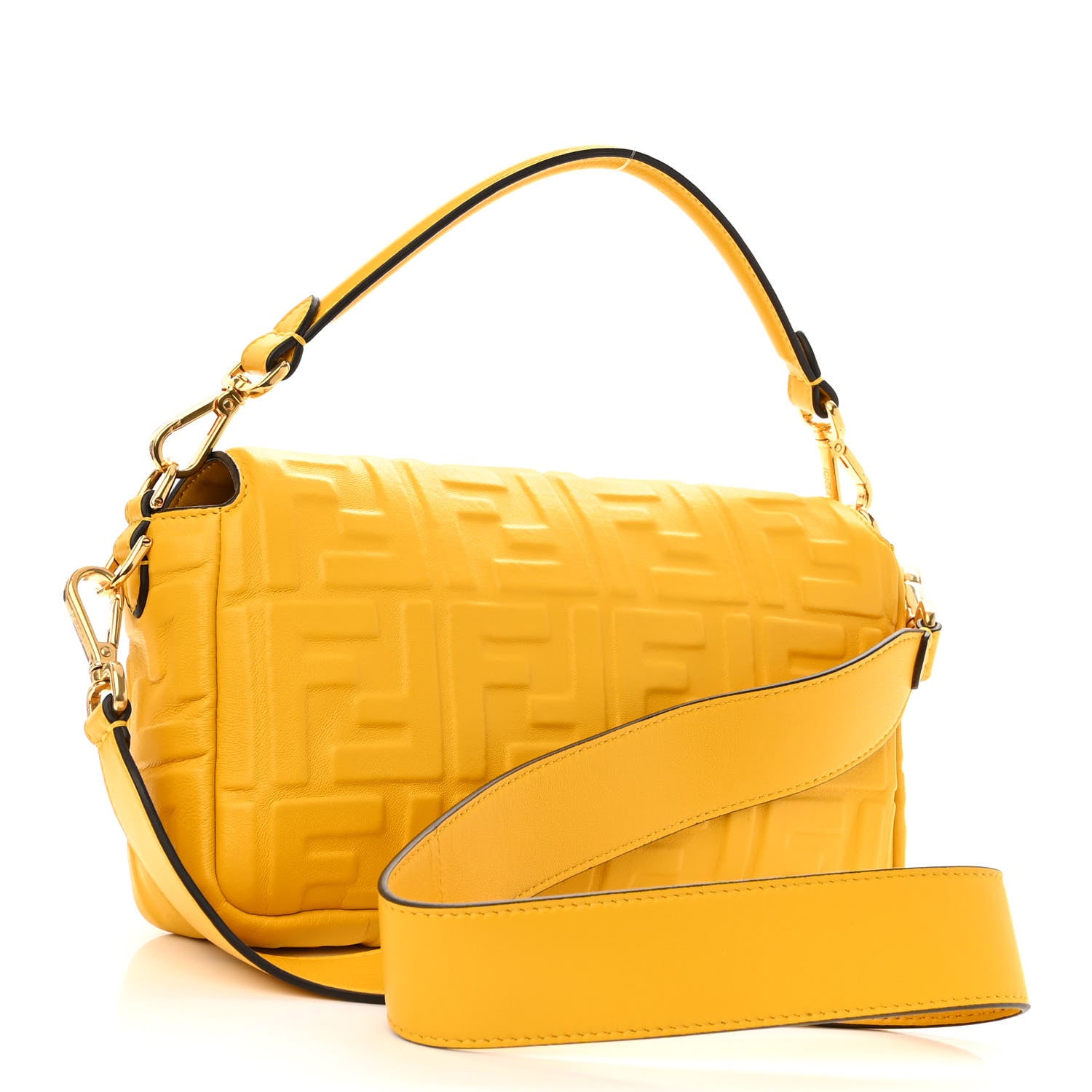 Fendi Nappa FF 1974 Embossed Baguette Mimosa 3 of 10