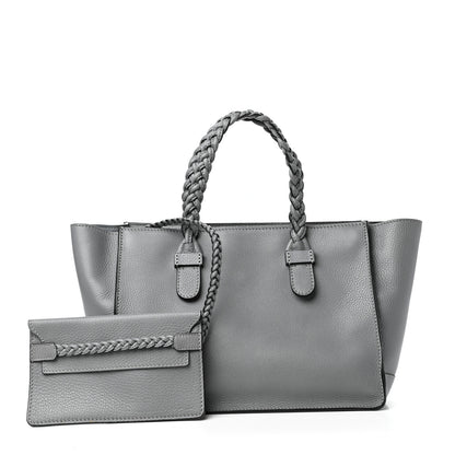 Valentino Garavani Grained Calfskin Small To Be Cool Tote Grigio Perla 3 of 10