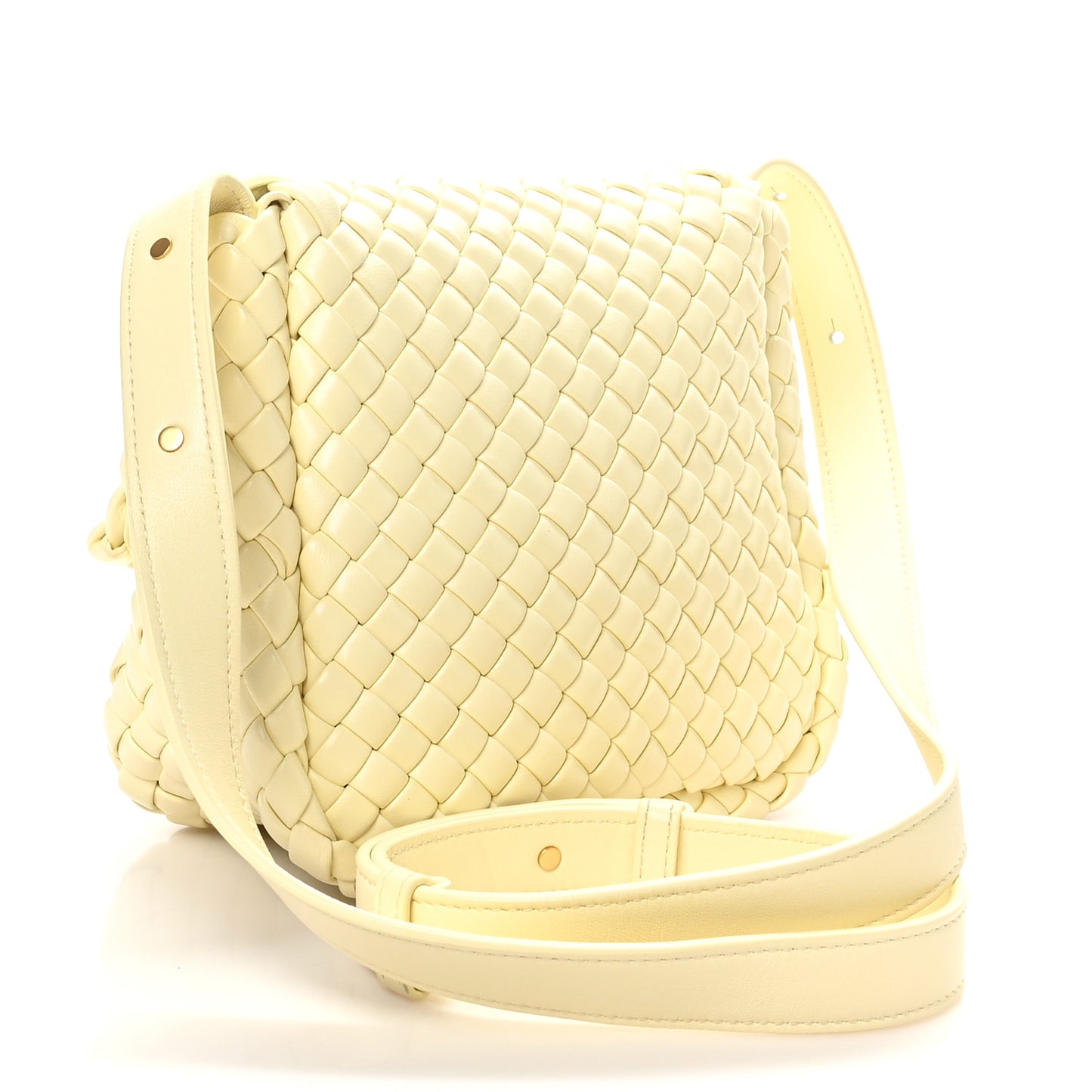 Nappa Intreccio Mini Cobble Shoulder Bag Chamomile