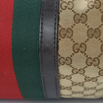 Gucci Monogram Vintage Web Medium Boston Dark Brown 17 of 18
