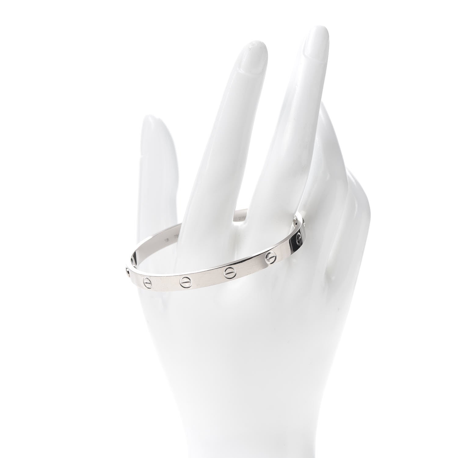 Cartier 18K White Gold LOVE Bracelet 18 2 of 6