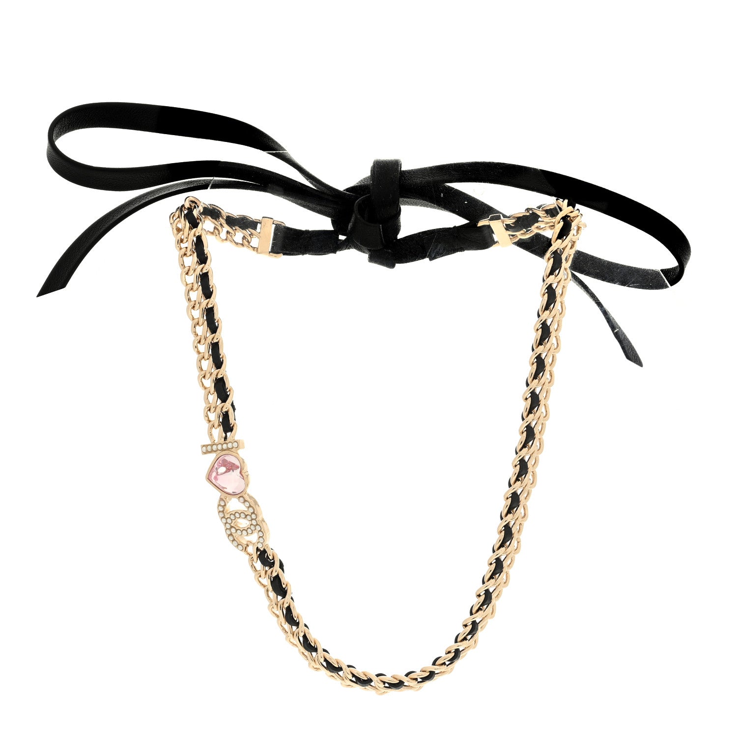 Chanel Crystal Pearl CC Choker Gold Black Gold 3 of 3