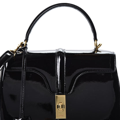 Celine Patent Calfskin Small 16 Top Handle Bag Black 7 of 9