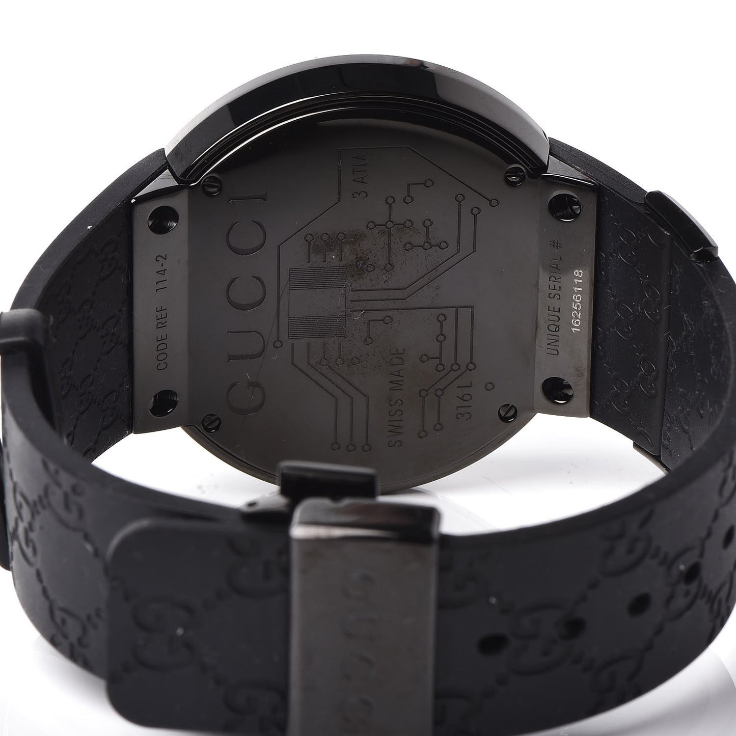 Stainless Steel Rubber 45mm Digital I-Gucci Web Watch Black