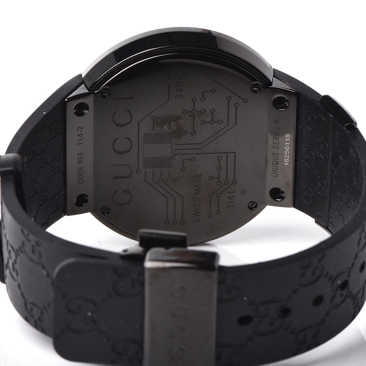 Gucci Stainless Steel Rubber 45mm Digital I-Gucci Web Watch Black 6 of 8