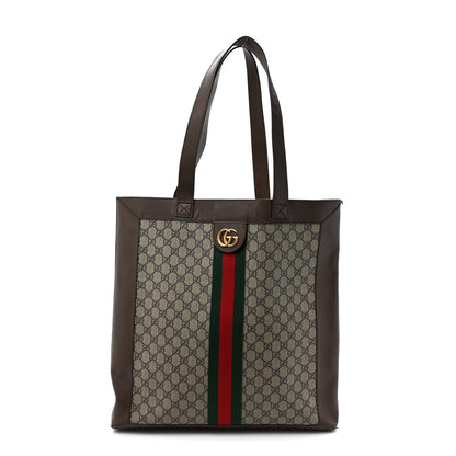 Gucci GG Supreme Monogram Web Large Ophidia Vertical Shopping Tote Brown 1 of 20