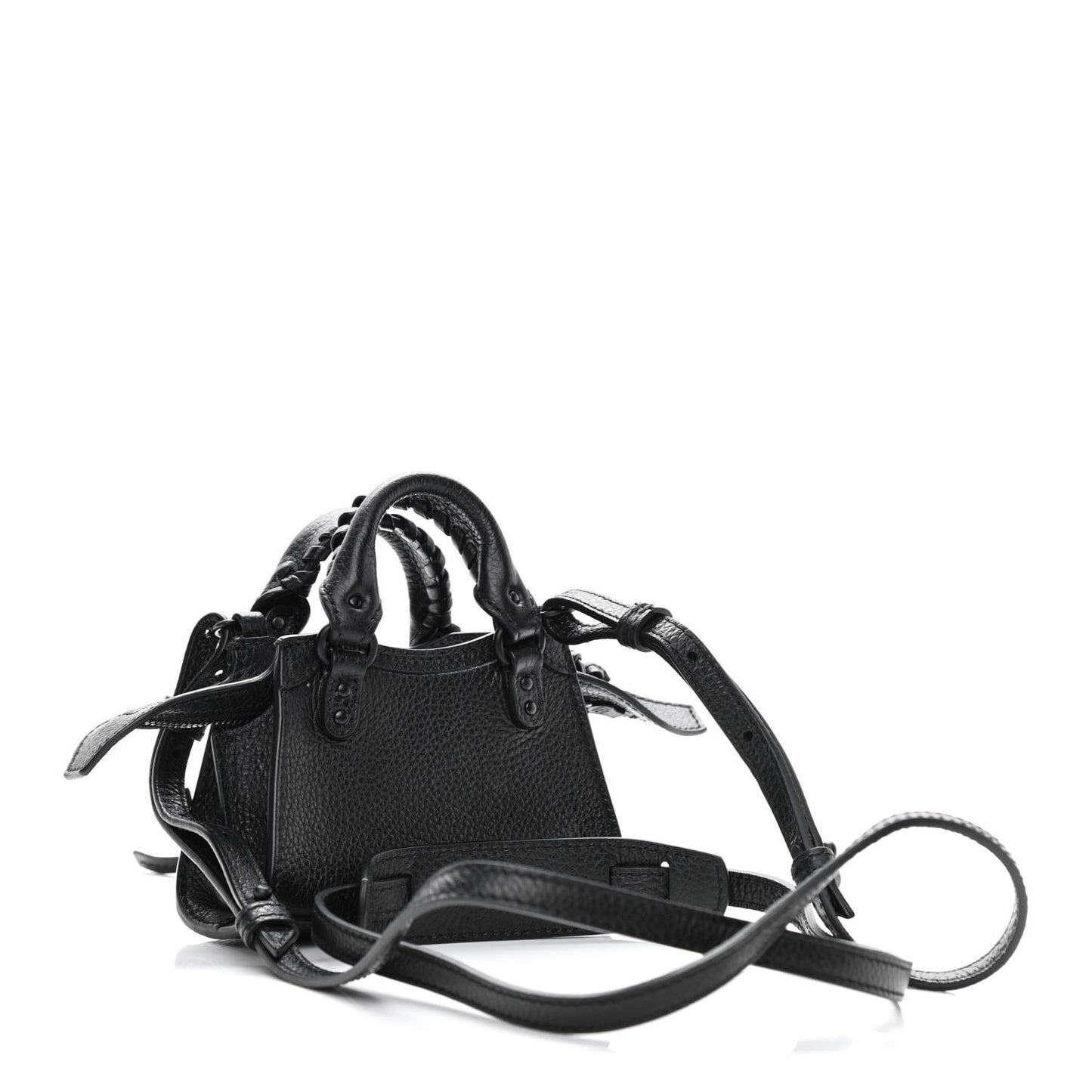 Grained Calfskin Neo Classic Black Hardware Super Nano City Crossbody Black