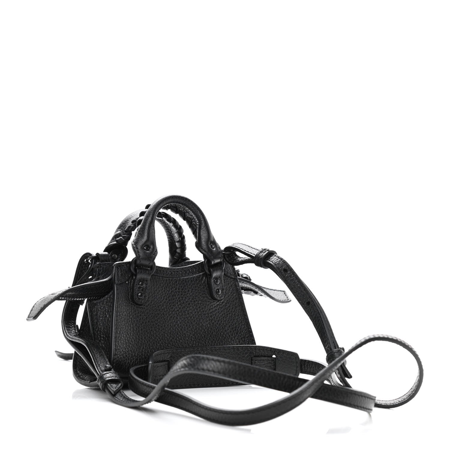 Balenciaga Grained Calfskin Neo Classic Black Hardware Super Nano City Crossbody Black 4 of 10