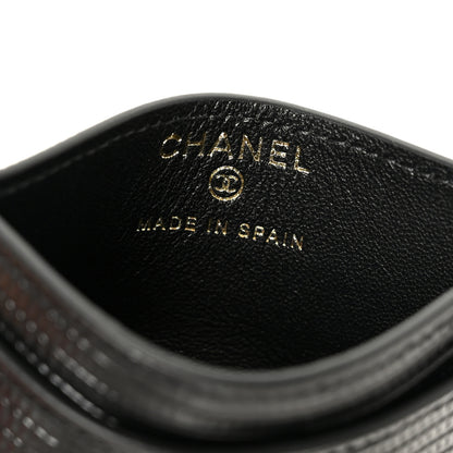 Chanel Calfskin Lizard Embossed Card Holder Black 6 of 9