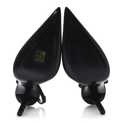 Saint Laurent Grosgrain Penelope Slingback Pump 37.5 Black 7 of 12