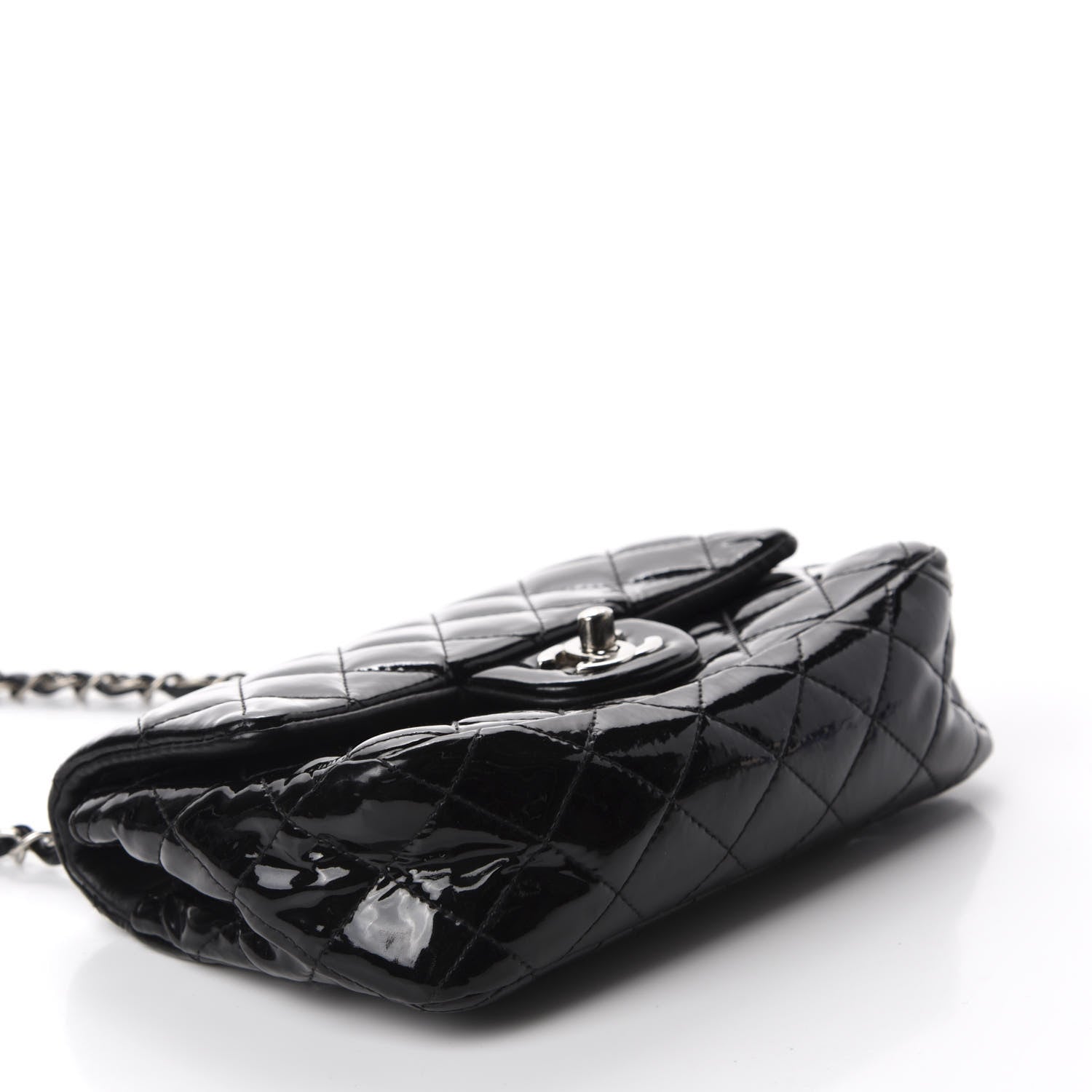Chanel Patent Calfskin Quilted Mini Rectangular Flap Black 4 of 11