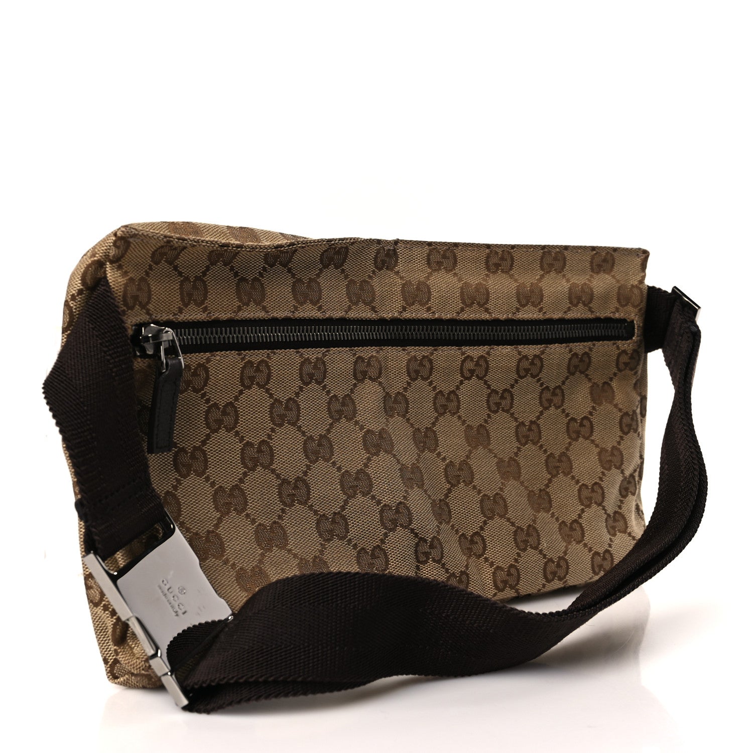 Gucci GG Monogram Double Pocket Belt Bag Dark Brown 4 of 9