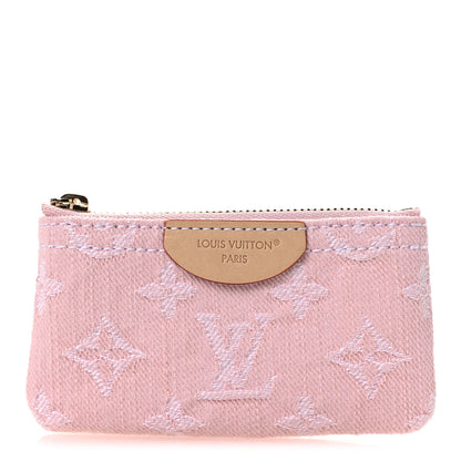 Louis Vuitton Monogram Denim Key Pouch Washed Pink 1 of 7