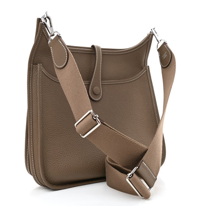 Hermes Taurillon Clemence Evelyne III PM Etoupe 3 of 12