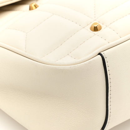 Gucci Calfskin Matelasse Studded Medium GG Marmont Shoulder Bag White 12 of 19