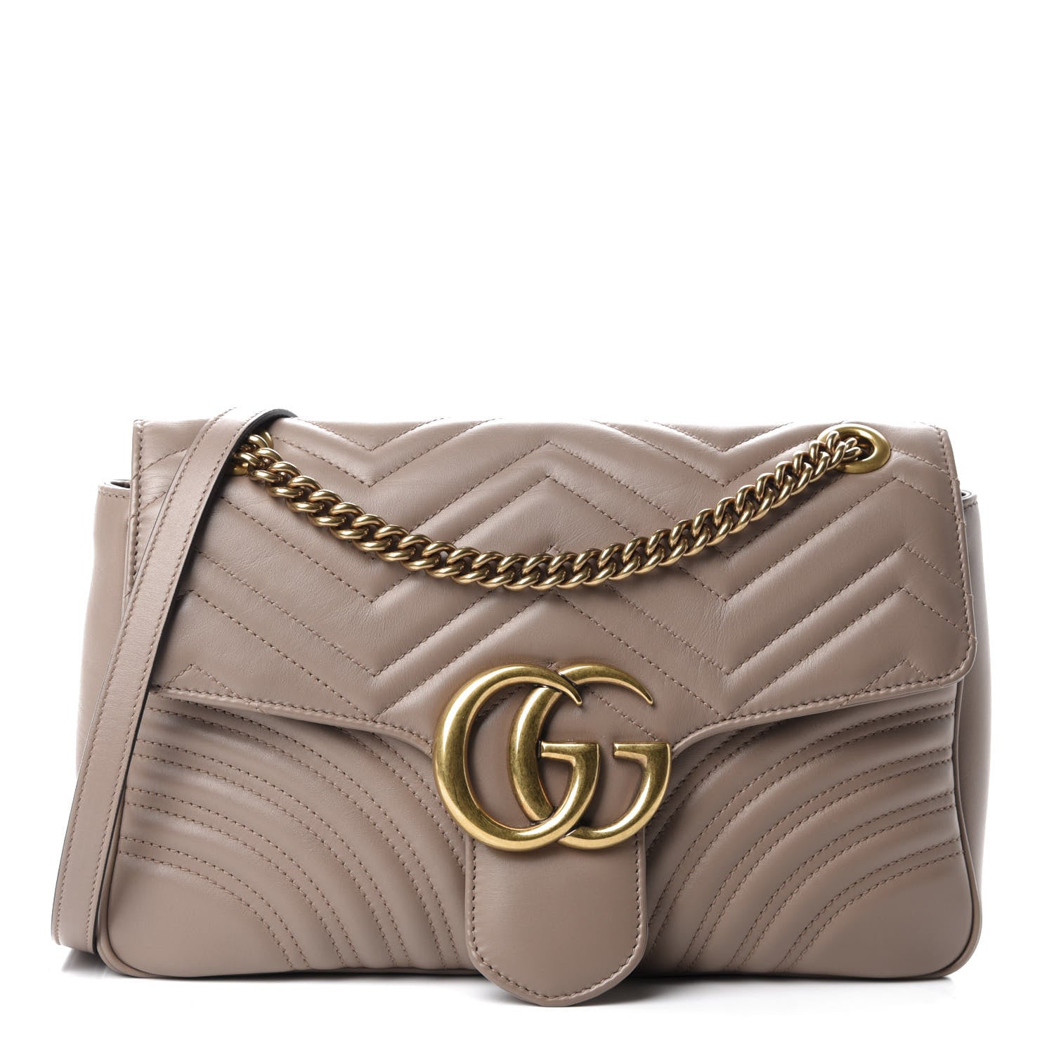 Gucci Calfskin Matelasse Medium GG Marmont Shoulder Bag Porcelain Rose 1 of 11