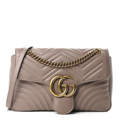Gucci Calfskin Matelasse Medium GG Marmont Shoulder Bag Porcelain Rose 1 of 11