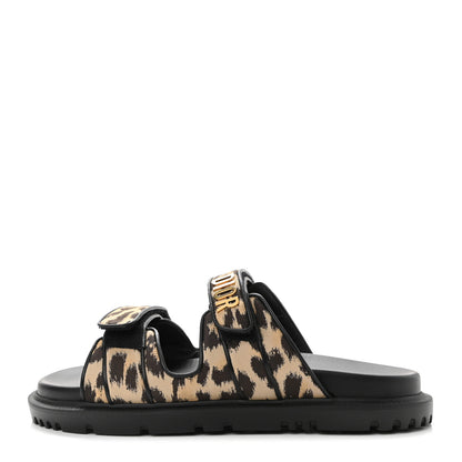 Christian Dior Technical Fabric Mizza Print DiorAct Sandals 40 Beige Multicolor 1 of 8