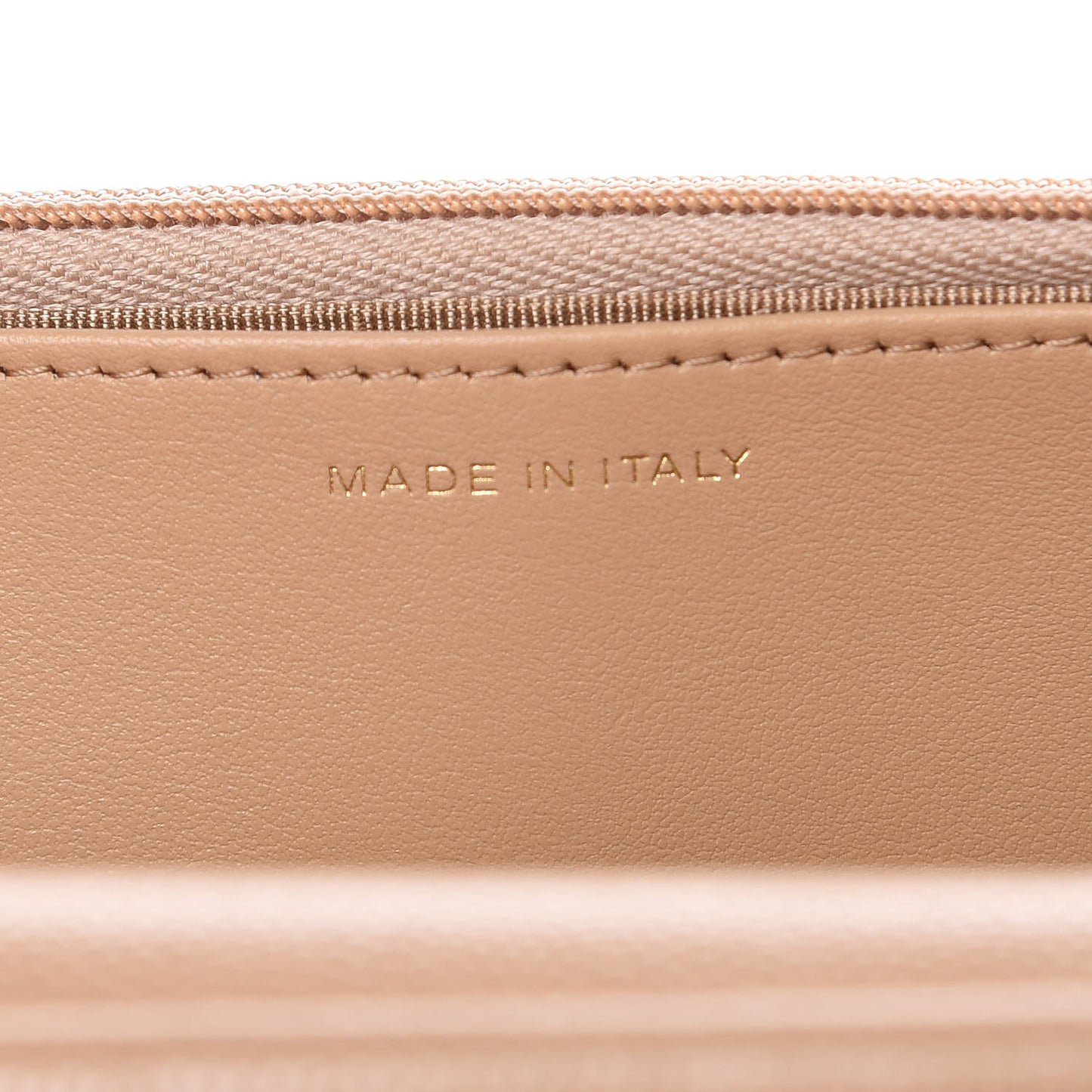 Caviar Quilted Wallet On Chain WOC Beige