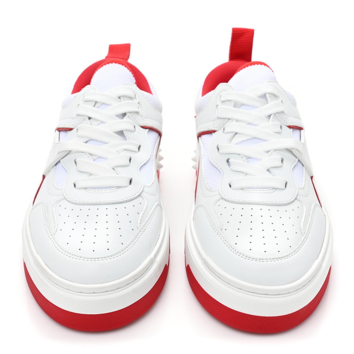 Calfskin Suede Nappa Spike Womens Astroloubi Low Top Sneakers 40 White Red