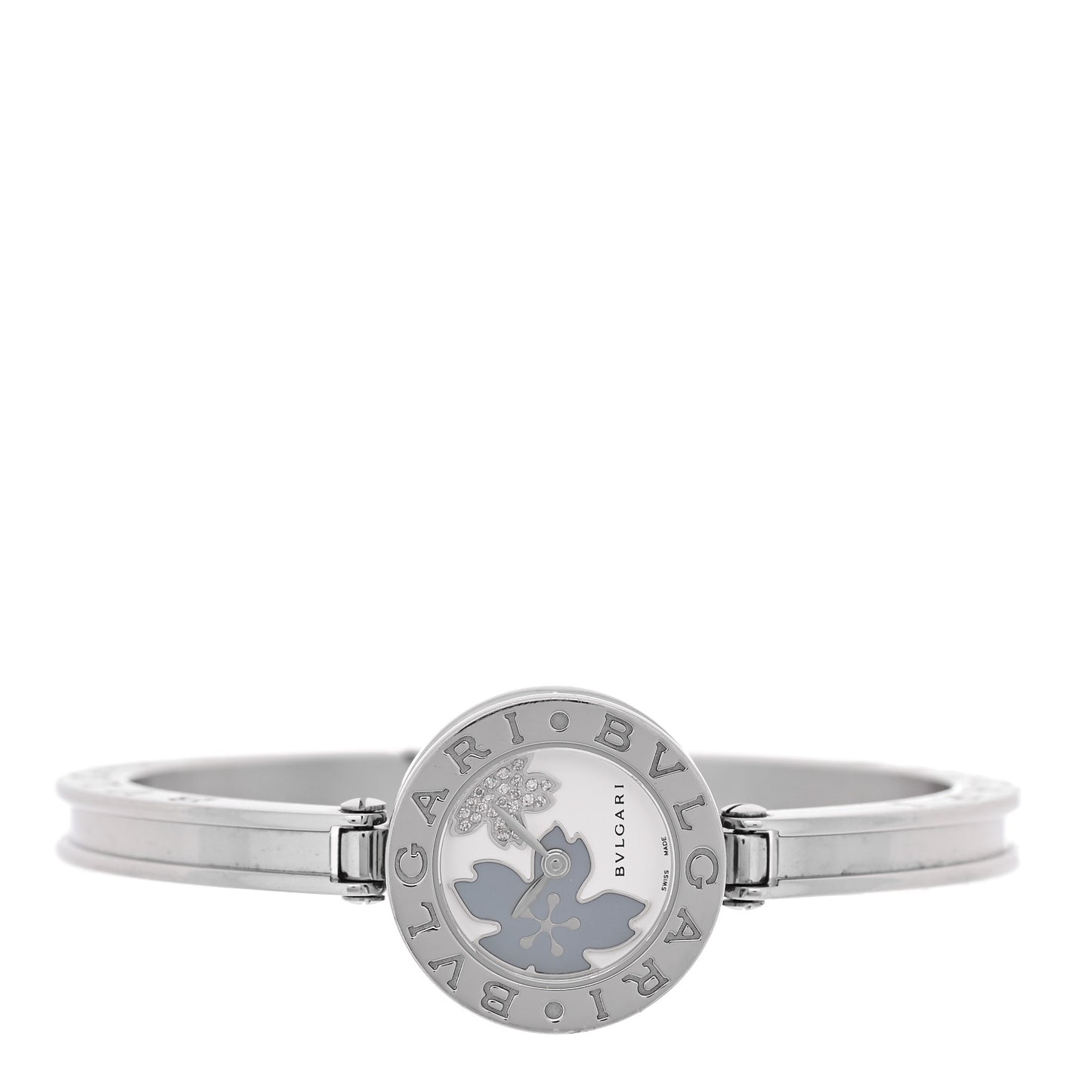 Stainless Steel Diamond Blue Mother of Pearl 22mm B.Zero1 Floral Quartz Watch