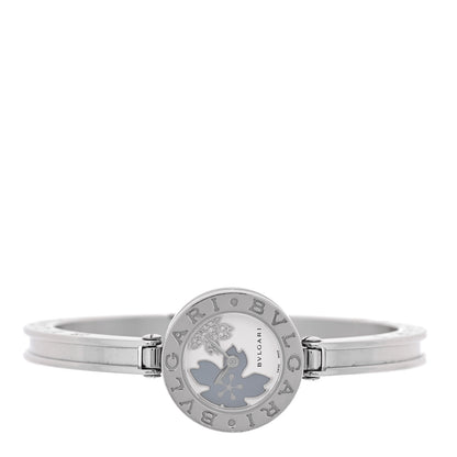 Bulgari Stainless Steel Diamond Blue Mother of Pearl 22mm B.Zero1 Floral Quartz Watch 2 of 4