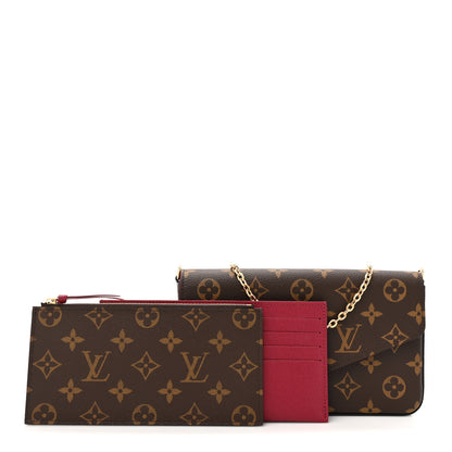 Louis Vuitton Monogram Pochette Felicie Chain Wallet Fuchsia 3 of 10