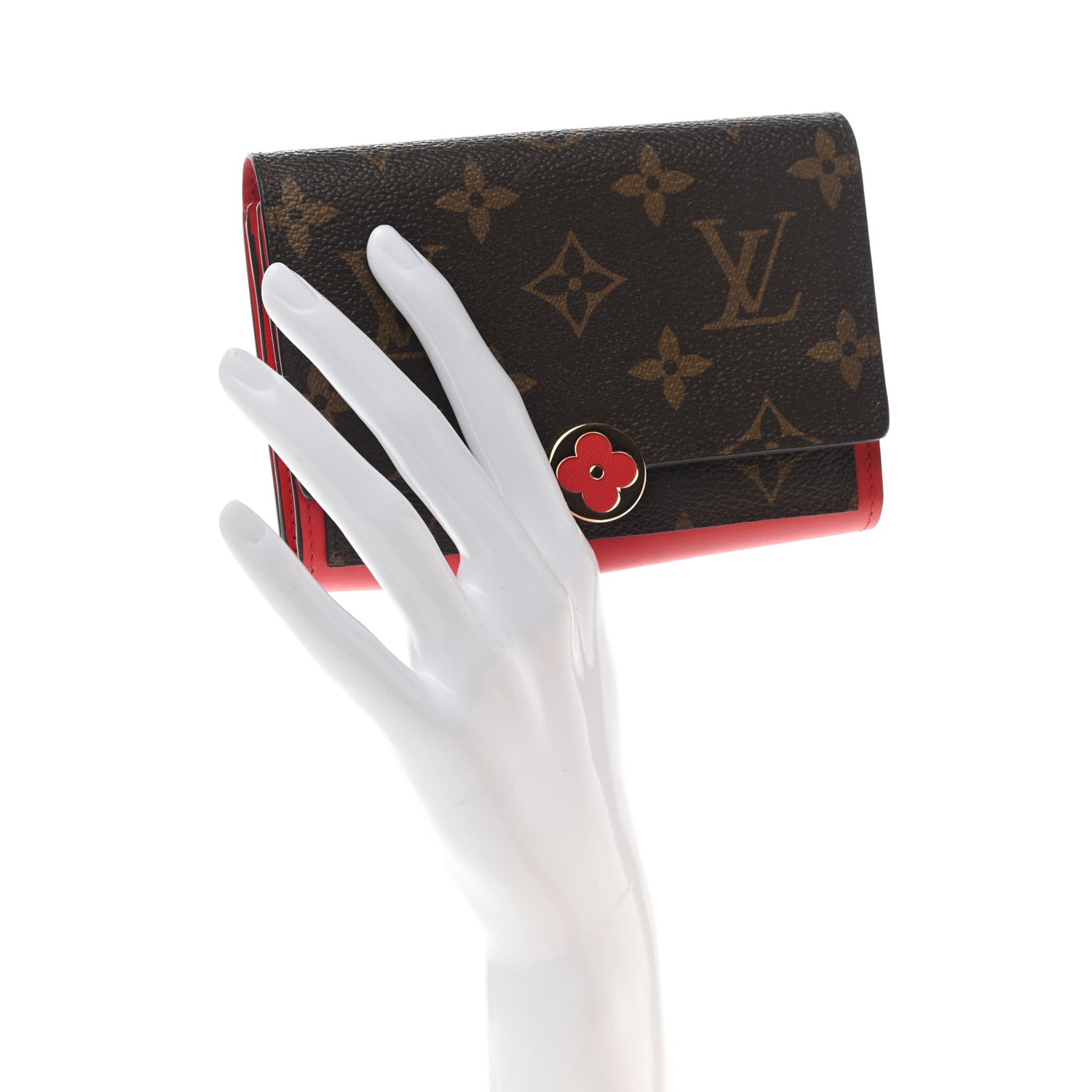 Louis Vuitton Monogram Flore Compact Wallet Coquelicot 2 of 7