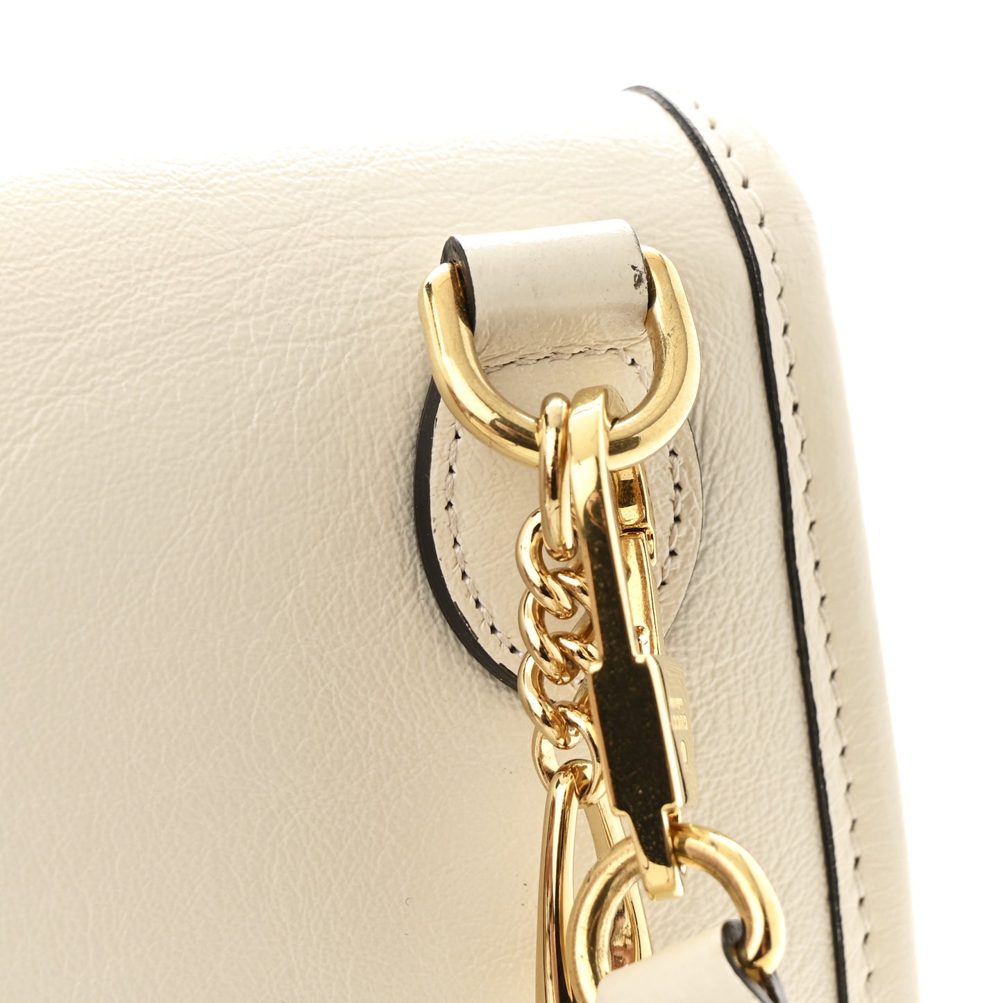 Textured Calfskin Web Small Rajah Slim Flap Shoulder Bag Mystic White