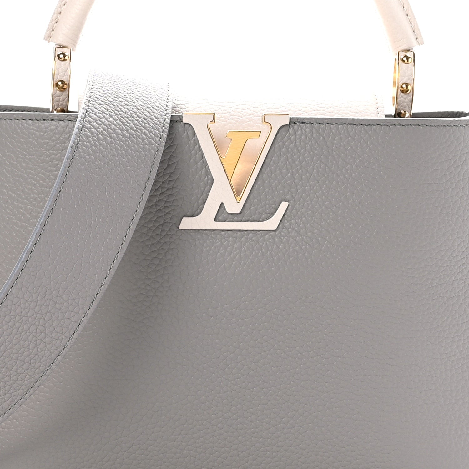 Louis Vuitton Taurillon Capucines MM Steeple Gray 8 of 10