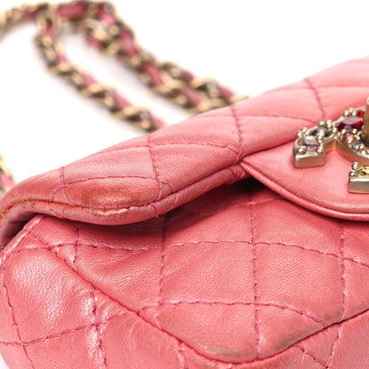 Chanel Iridescent Lambskin Quilted Precious Jewel Extra Mini Flap Pink 11 of 14