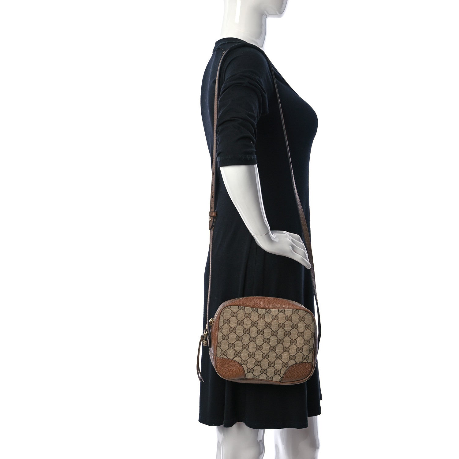 Gucci Monogram Mini Bree Messenger Bag Beige Tabacco 3 of 12