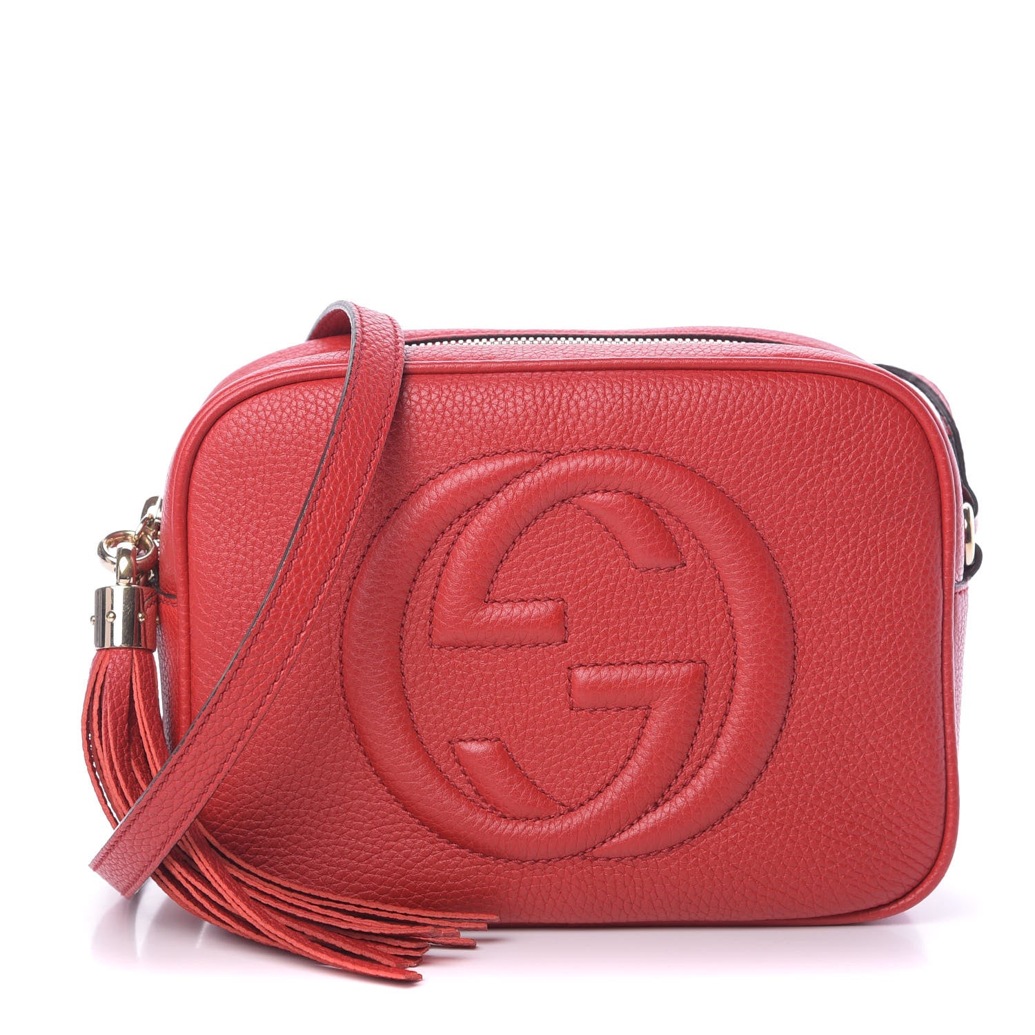 Gucci Pebbled Calfskin Small Soho Disco Bag Tabasco Red 1 of 14