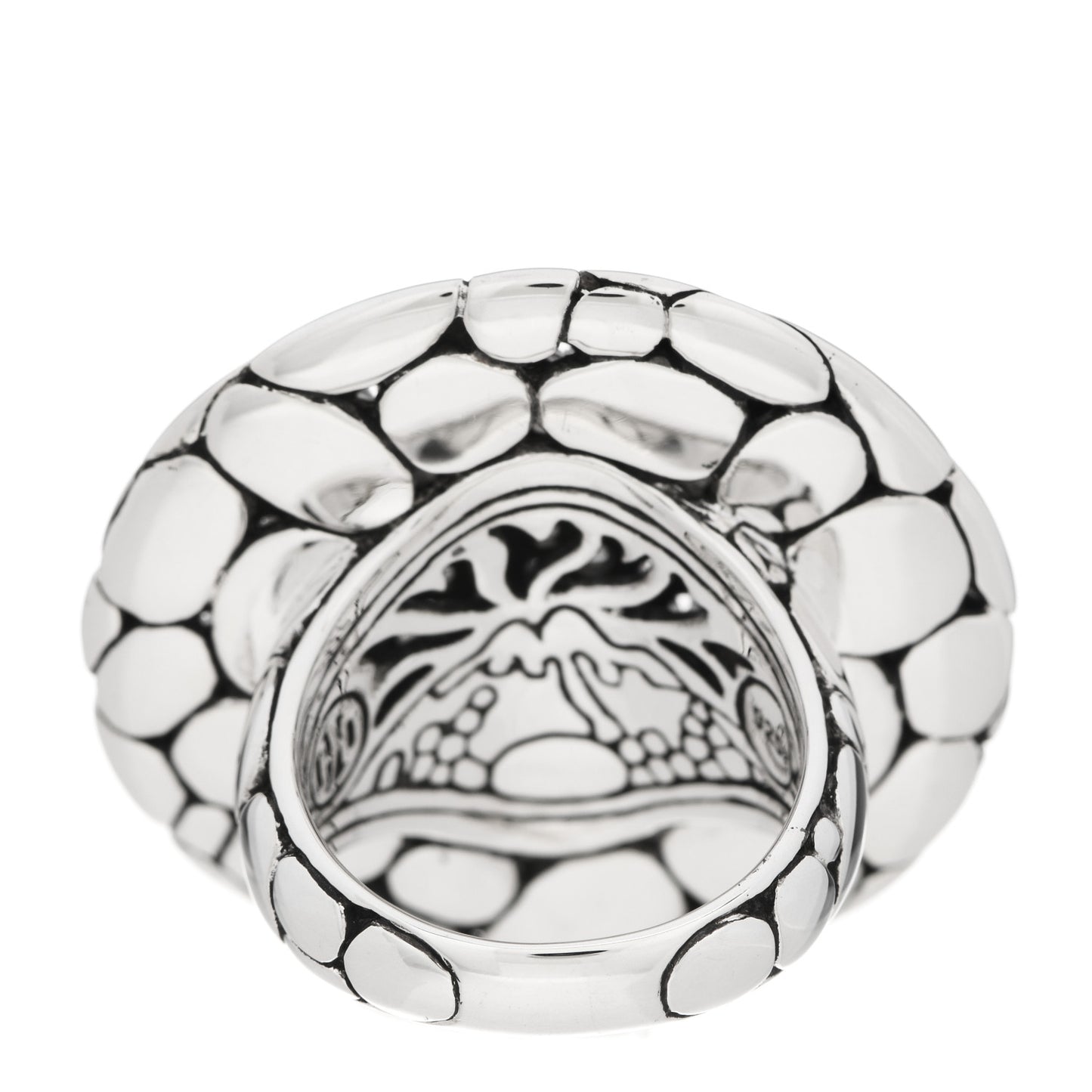 Sterling Silver White Sapphire Kali Lava Ring 54 6.75