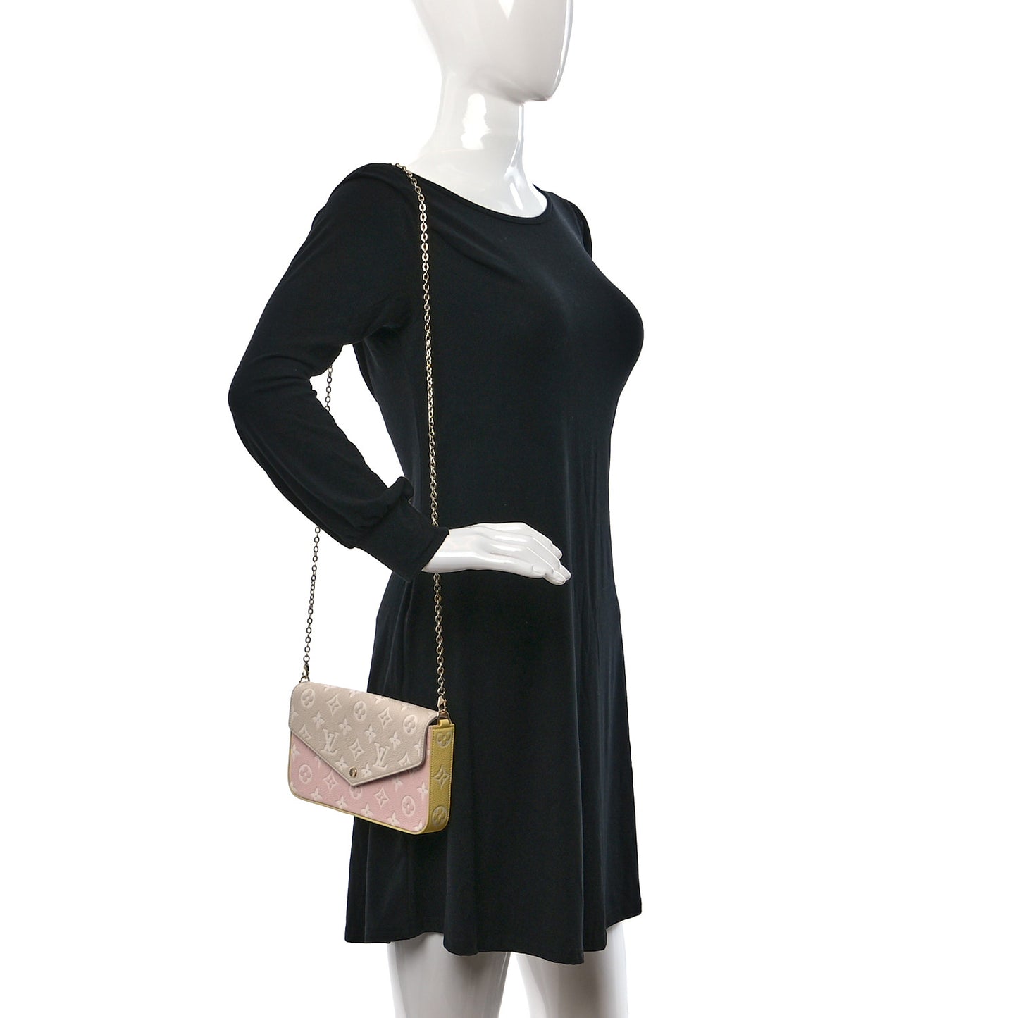 Empreinte Spring in the City Felicie Pochette Chain Wallet Pink Beige Yellow