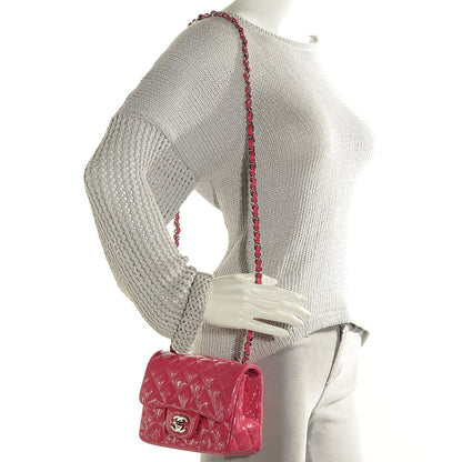 Chanel Patent Quilted Mini Square Flap Fuchsia 4 of 13