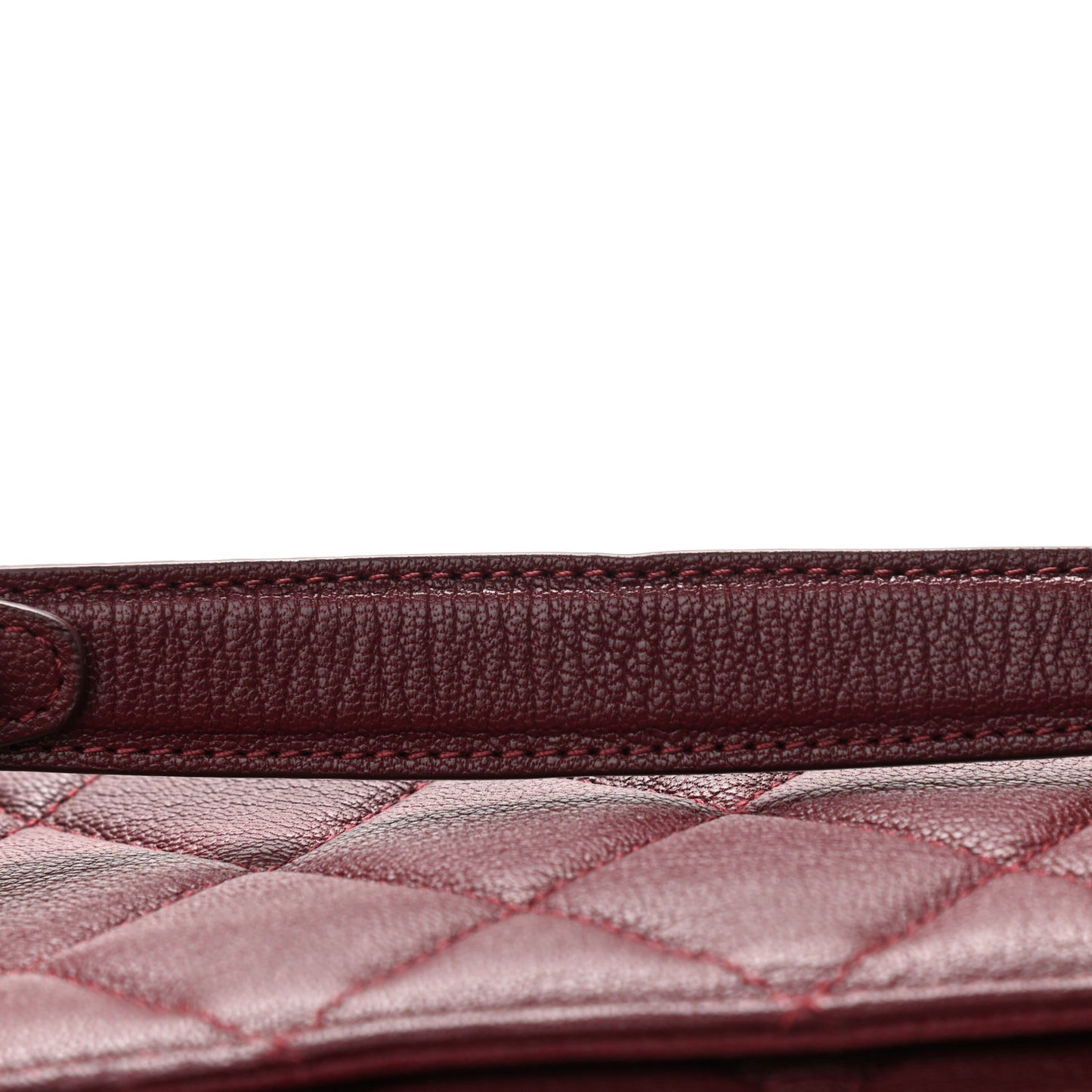 Goatskin Quilted Medium Perfect Edge Flap Burgundy