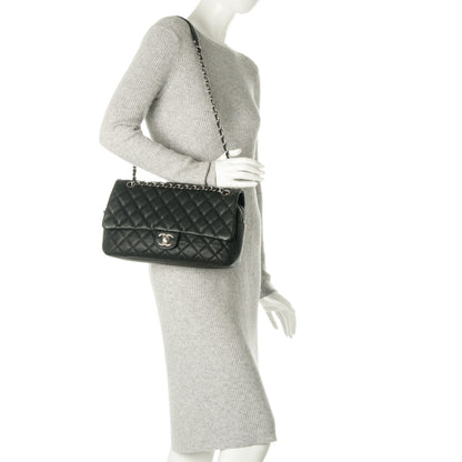Chanel Caviar Quilted Jumbo Easy Flap Black 3 of 9